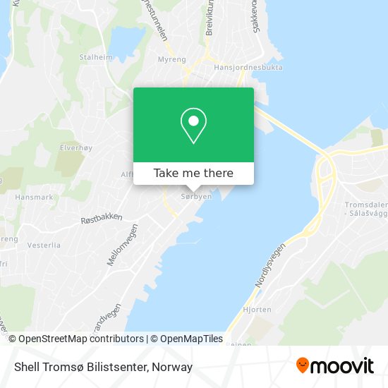 Shell Tromsø Bilistsenter map