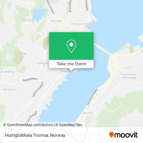 Hurtigbåtkaia Tromsø map