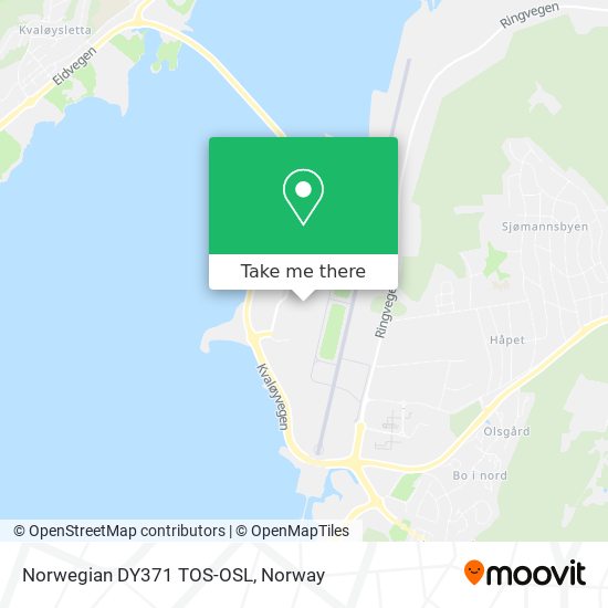 Norwegian DY371 TOS-OSL map