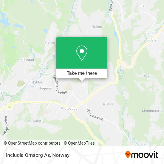 Includia Omsorg As map