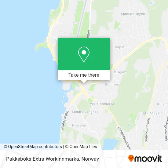 Pakkeboks Extra Workinnmarka map