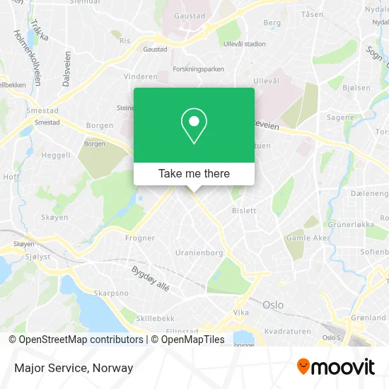 Major Service map