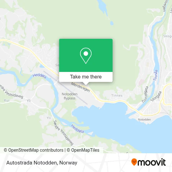 Autostrada Notodden map