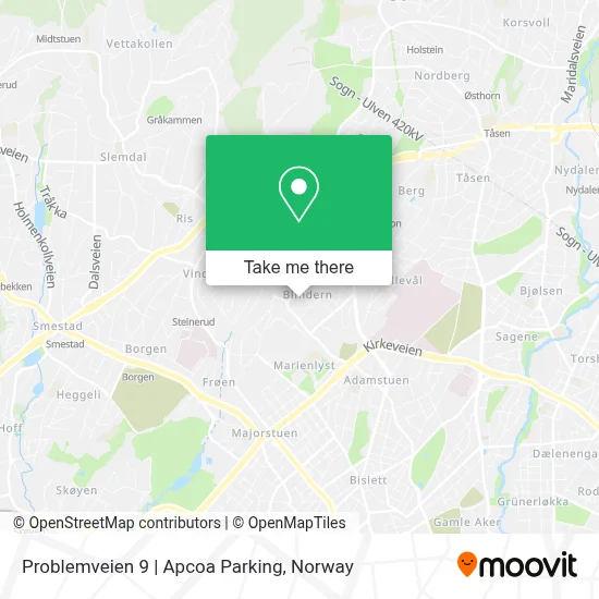 Problemveien 9 | Apcoa Parking map