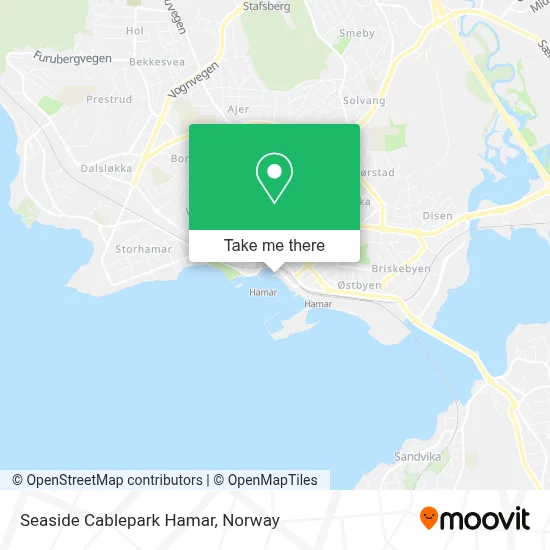 Seaside Cablepark Hamar map