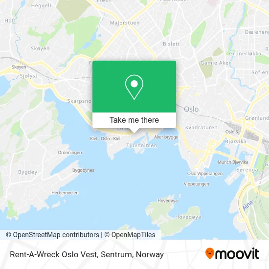 Rent-A-Wreck Oslo Vest, Sentrum map