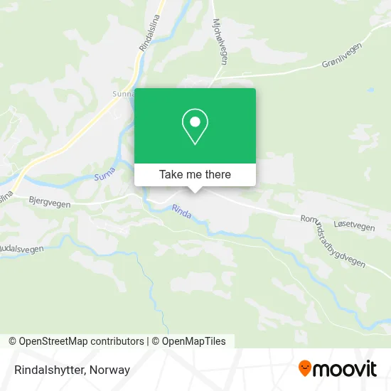 Rindalshytter map