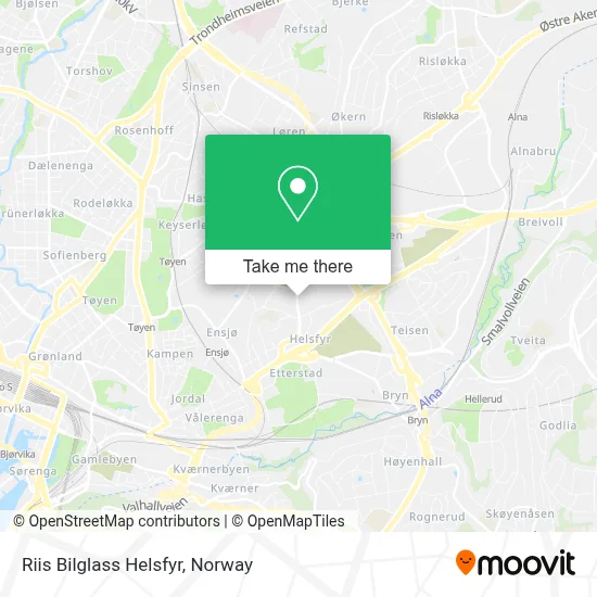 Riis Bilglass Helsfyr map