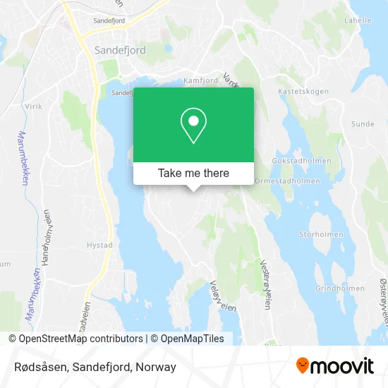 Rødsåsen, Sandefjord map