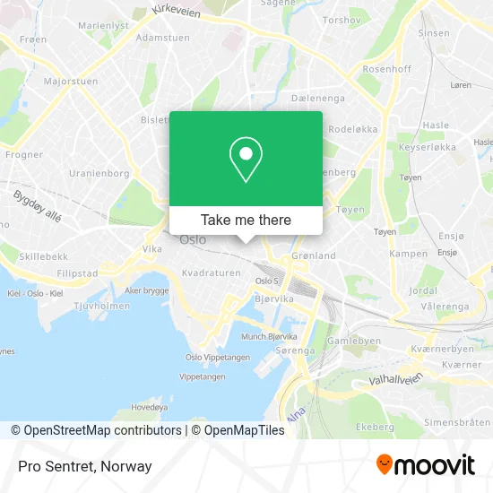 Pro Sentret map