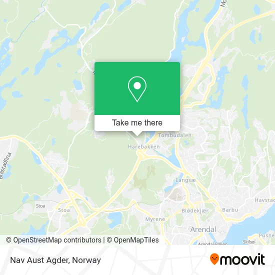 Nav Aust Agder map