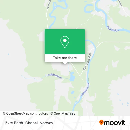 Øvre Bardu Chapel map
