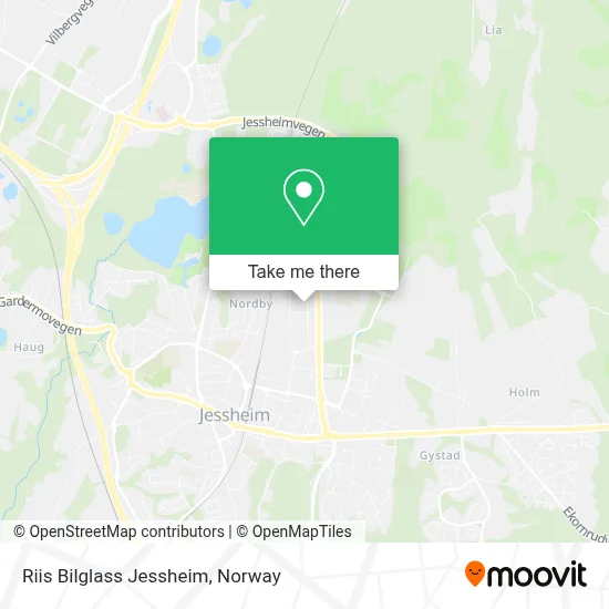 Riis Bilglass Jessheim map