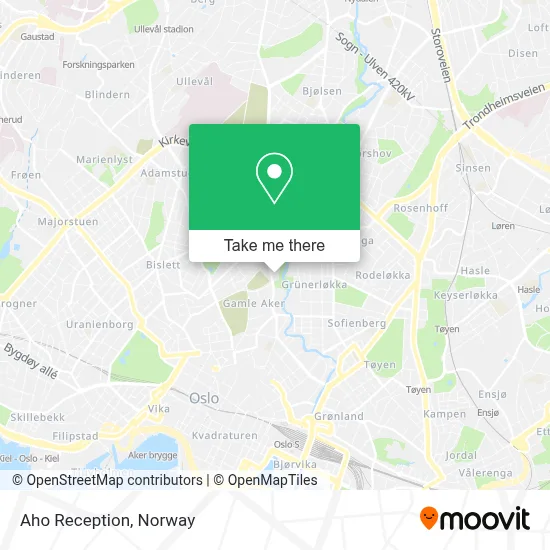 Aho Reception map