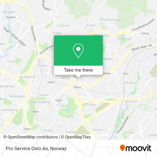 Pro Service Oslo As map
