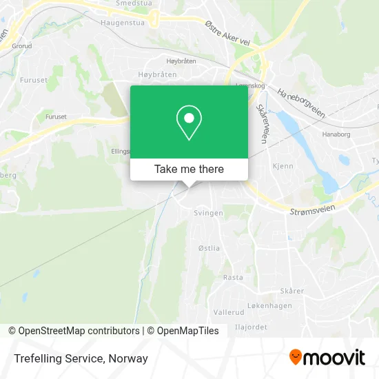 Trefelling Service map
