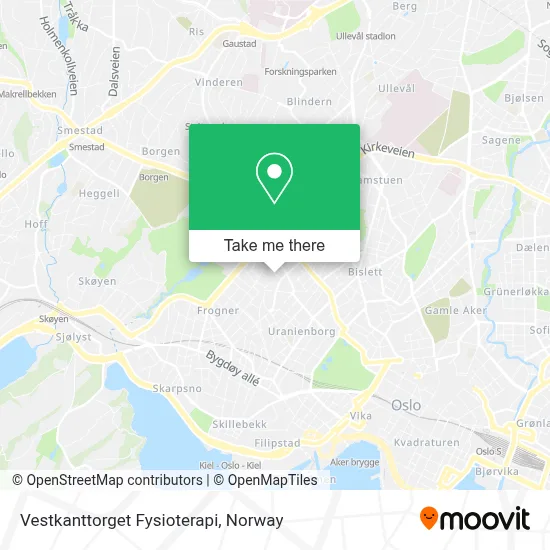 Vestkanttorget Fysioterapi map