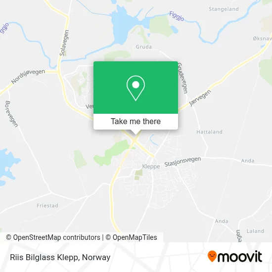 Riis Bilglass Klepp map