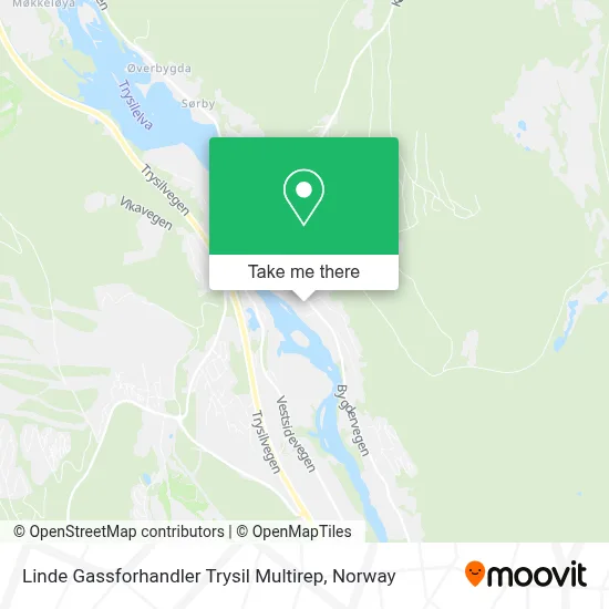 Linde Gassforhandler Trysil Multirep map