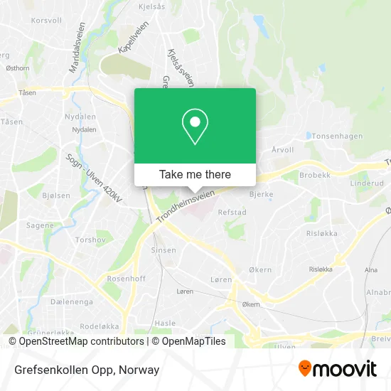 Grefsenkollen Opp map