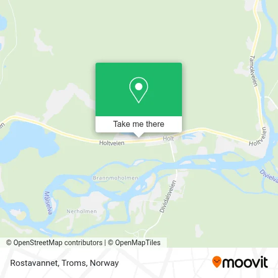 Rostavannet, Troms map