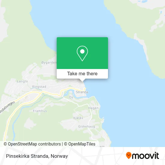 Pinsekirka Stranda map
