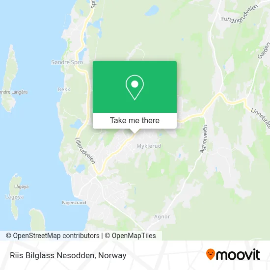 Riis Bilglass Nesodden map