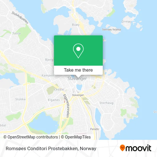 Romsøes Conditori Prostebakken map