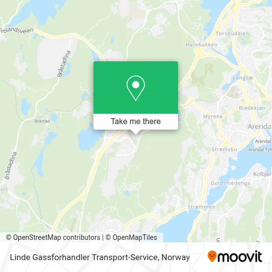 Linde Gassforhandler Transport-Service map