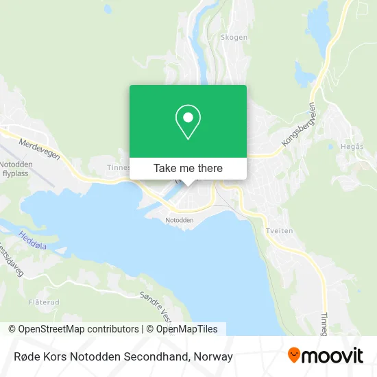 Røde Kors Notodden Secondhand map