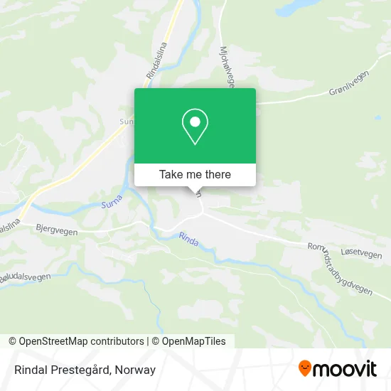 Rindal Prestegård map