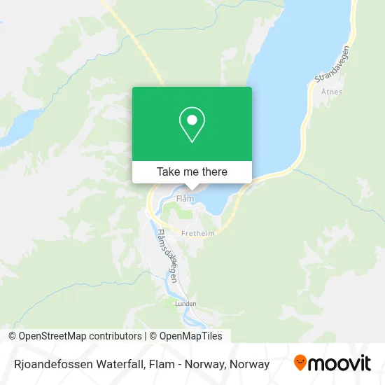Rjoandefossen Waterfall, Flam - Norway map