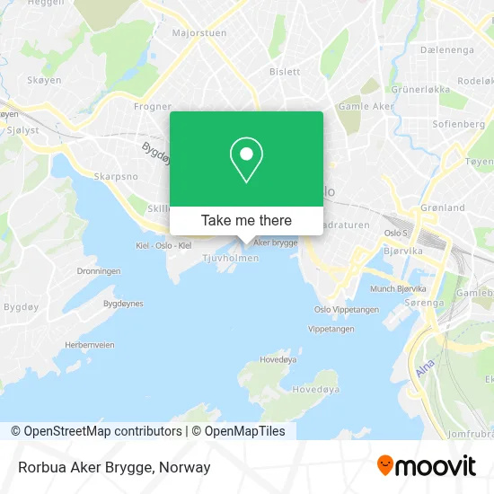 Rorbua Aker Brygge map