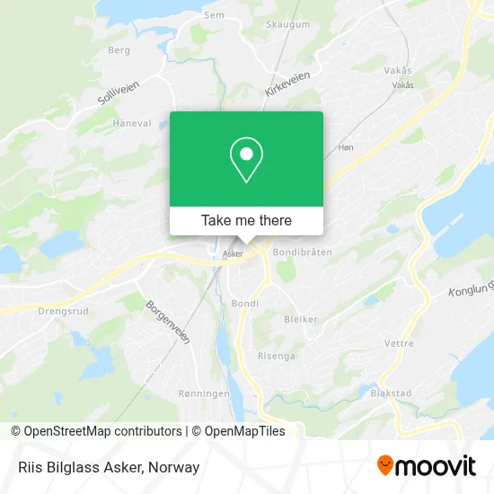 Riis Bilglass Asker map