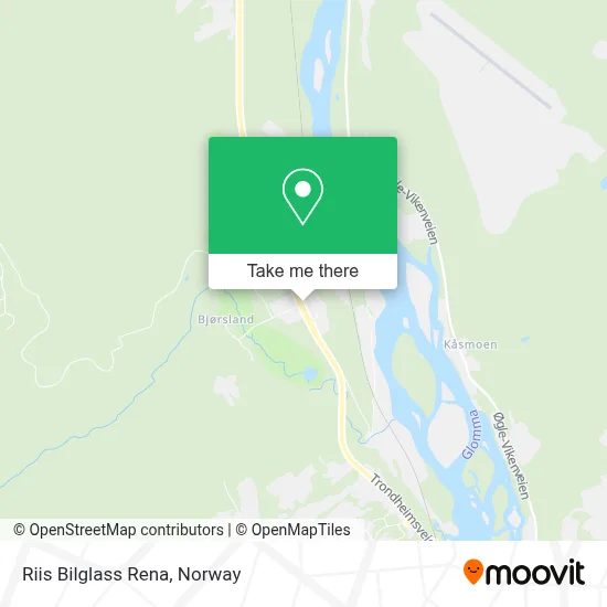 Riis Bilglass Rena map