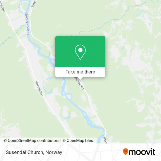 Susendal Church map