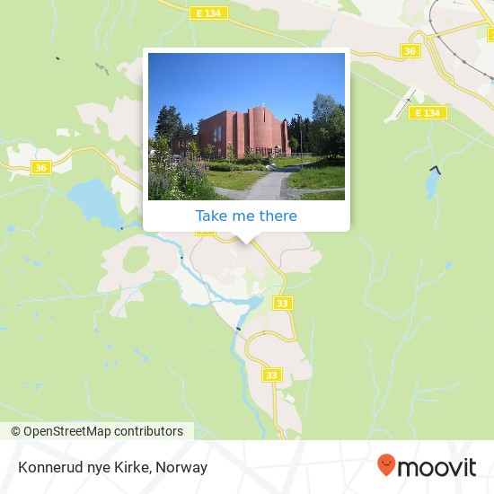 Konnerud nye Kirke map