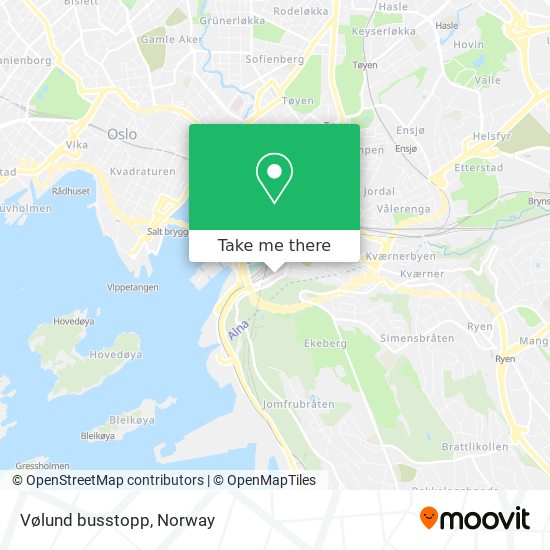 Vølund busstopp map