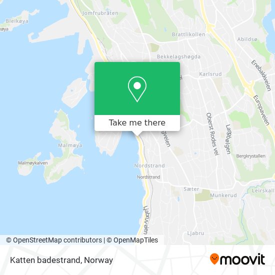 flugt reb gentagelse How to get to Katten badestrand in Oslo by Bus, Subway, Train or Light Rail?