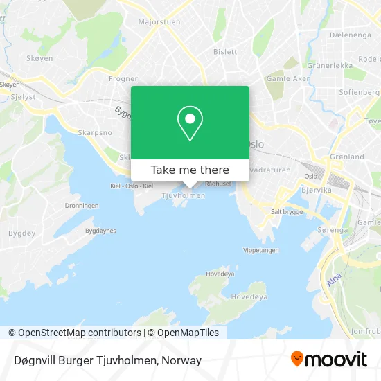 Døgnvill Burger Tjuvholmen map
