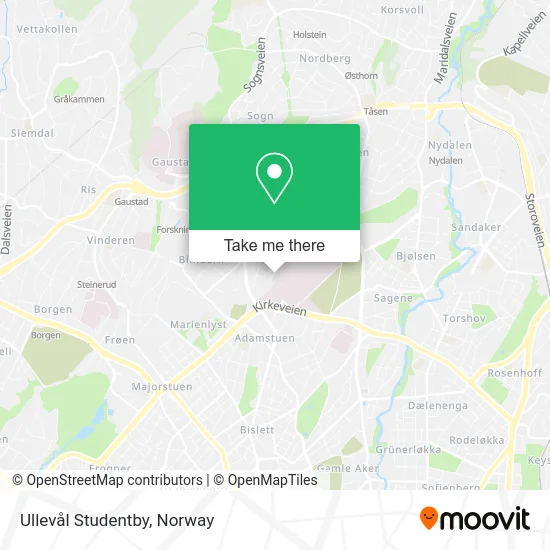 Ullevål Studentby map