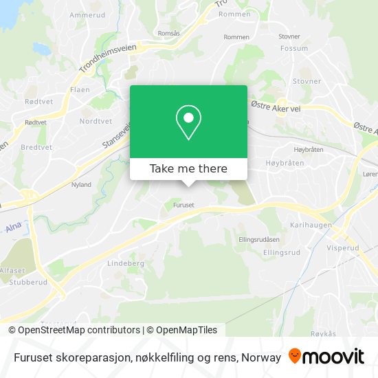 Furuset skoreparasjon, nøkkelfiling og rens map