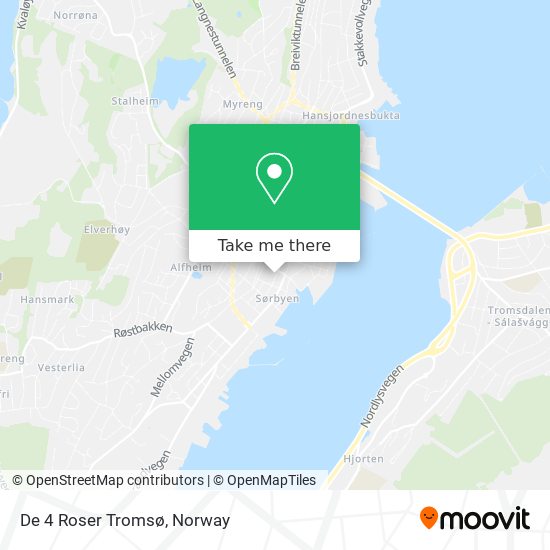 De 4 Roser Tromsø map