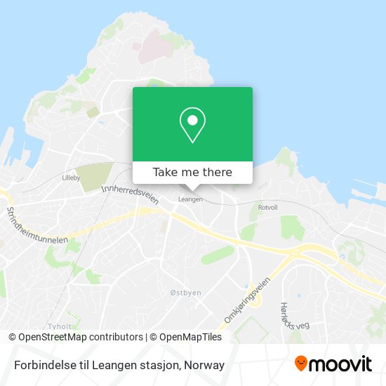 Forbindelse til Leangen stasjon map