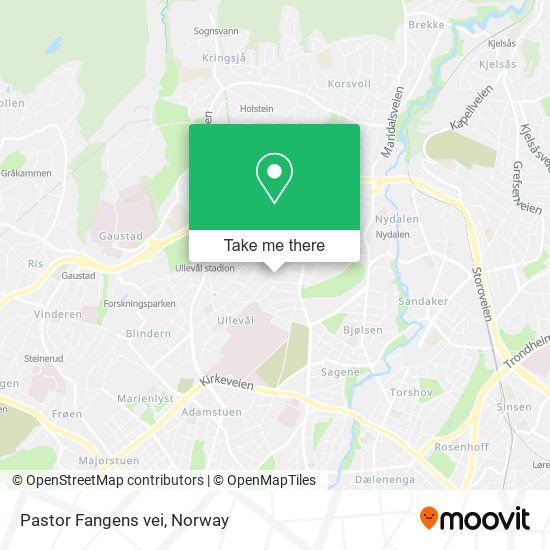 Pastor Fangens vei map