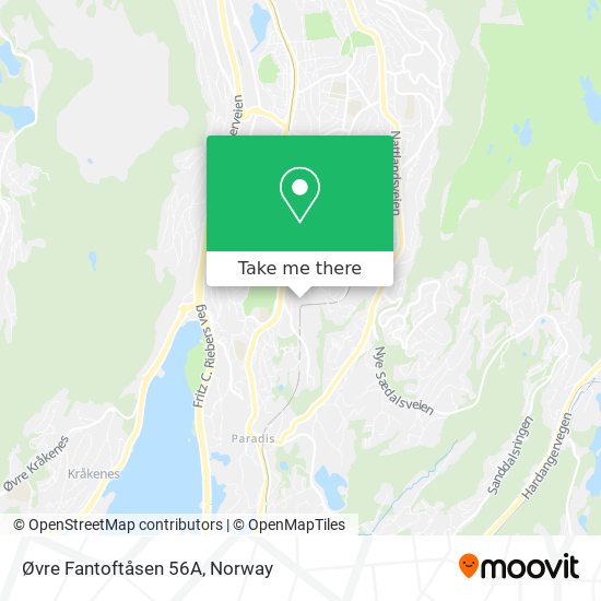 Øvre Fantoftåsen 56A map