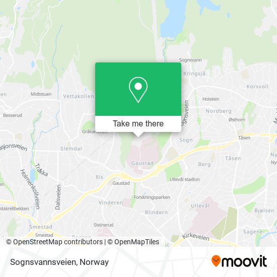 Sognsvannsveien map