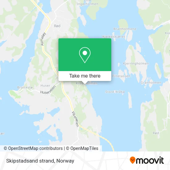 Skipstadsand strand map