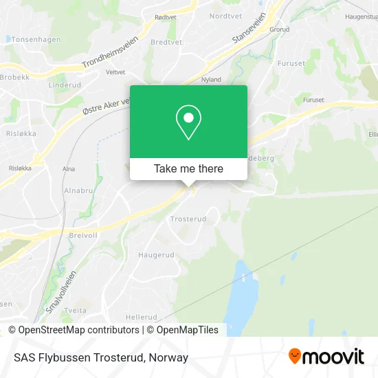 SAS Flybussen Trosterud map