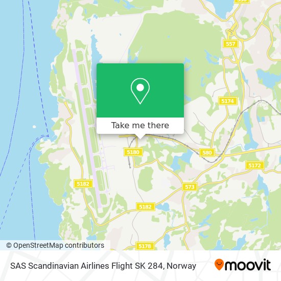 SAS Scandinavian Airlines Flight SK 284 map